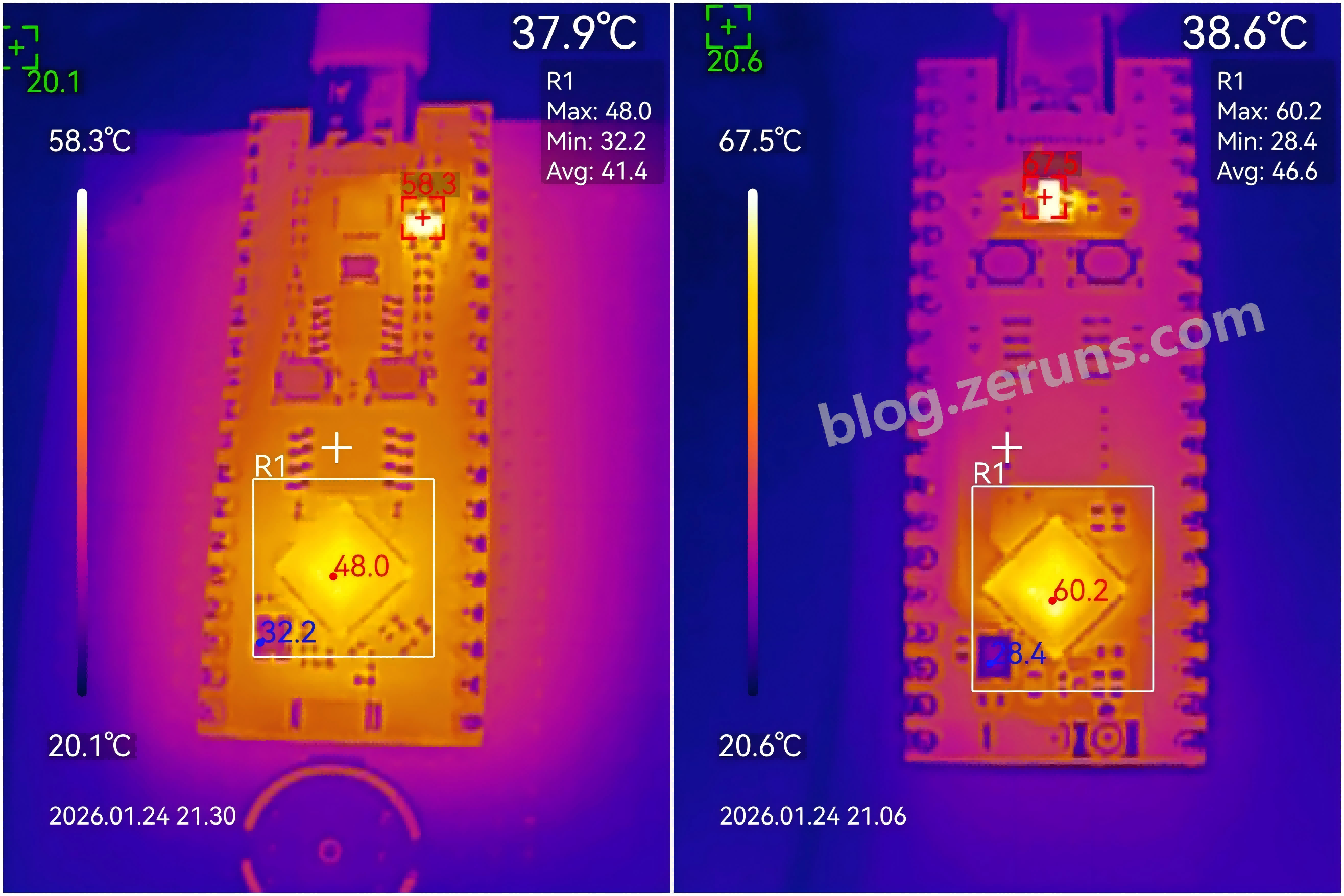 ESP32S3热成像图 ESP32S3热成像图